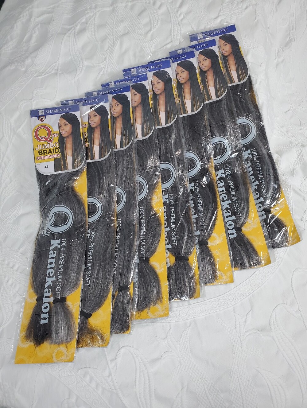 8 Jumbo Braid Kanekalon Hair Extensions - Gray Black (44) 8 Packs 25"